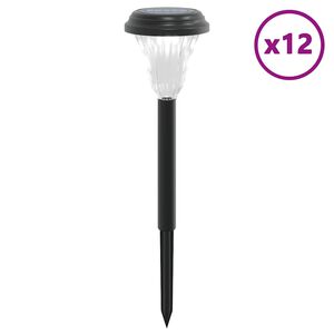 vidaXL Luzes solares para caminhos com espig&otilde;es 12 pcs branco