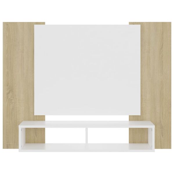 vidaXL Arm&aacute;rio p/ TV 120x23,5x90 cm deriv. madeira branco e carvalho