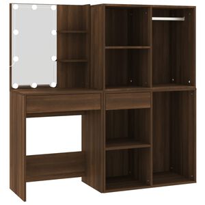 vidaXL Toucadores c/ arm&aacute;rio e LEDs derivados madeira carvalho sonoma