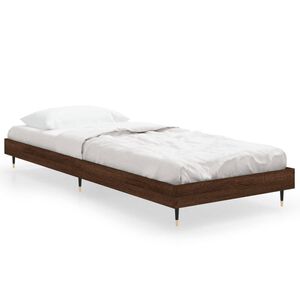 vidaXL Estrutura cama s/ colch&atilde;o derivados madeira carvalho castanho