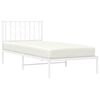 vidaXL Estrutura de cama com cabeceira 90x190 cm metal branco