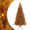 vidaXL &Aacute;rvore de Natal com 300 LEDs com suporte Ouro 240 cm PET