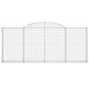 vidaXL Cestos gabi&atilde;o arqueados 15 pcs 300x30x120/140 ferro galvanizado