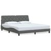 vidaXL Estrutura de cama sem colch&atilde;o 180x200 cm tecido cinzento-escuro