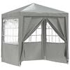 vidaXL Tenda de Festa Cinzento-claro 200 x 200 x 240 cm PE e A&ccedil;o