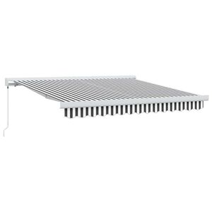 vidaXL Toldo retr&aacute;til 3x2,5 m tecido e alum&iacute;nio antracite e branco