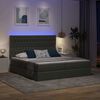 vidaXL Cama com luzes de tira LED Cinza Escuro 200 x 200 cm tecido