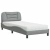 vidaXL Cama com colch&atilde;o Hvar 90x200 cm tecido cinzento-claro