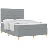 vidaXL Cama Box com colch&atilde;o Cinzento-claro 140 x 190 cm tecido