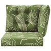 vidaXL Almofada para Sof&aacute; Externo 3 pcs Design de Folha Poli&eacute;ster