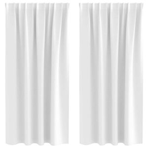 vidaXL Cortinas Blackout com Argolas 2 pcs Branco brilhante