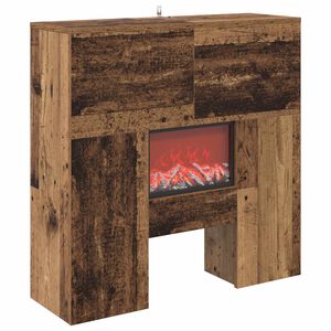 vidaXL Lareira el&eacute;trica Madeira antiga 75 x 24,5 x 75 cm
