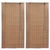 vidaXL Estores de rolo 2 pcs 100 x 160 cm bambu castanho