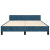 vidaXL Estrutura de cama sem colch&atilde;o 140x190 cm veludo azul-escuro