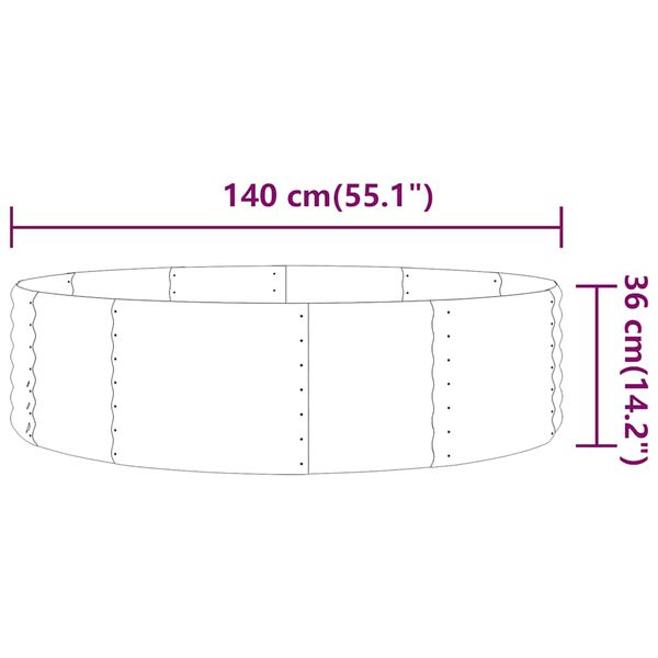 vidaXL Canteiro elevado jardim 140x140x36 cm a&ccedil;o galvanizado verde