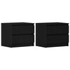 vidaXL Arm&aacute;rio de Cabeceira 2 pcs Carvalho Preto 50 x 40 x 43,5 cm