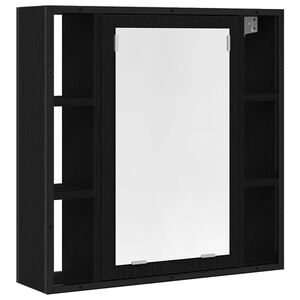 vidaXL Arm&aacute;rio com espelho para banheiro carvalho preto 60x16x60 cm madeira projetada