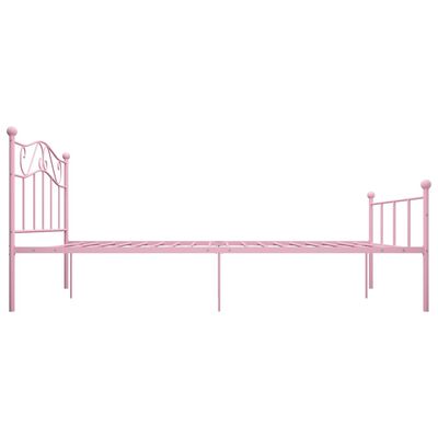 vidaXL Estrutura de cama 160x200 cm metal rosa