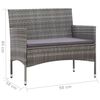 vidaXL 2 pcs conjunto lounge jardim c/ almofad&atilde;o vime PE cinzento