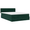 vidaXL Estrutura de cama otomana com colch&atilde;o 140x190cm verde escuro