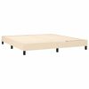vidaXL Cama box spring c/ colch&atilde;o e LED 160x200 cm tecido cor creme
