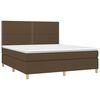 vidaXL Cama box spring c/ colch&atilde;o/LED 180x200cm tecido castanho-escuro