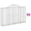 vidaXL Cestos gabi&atilde;o arqueados 6pcs 200x30x120/140cm ferro galvanizado