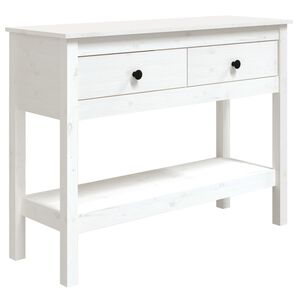vidaXL Mesa consola 100x35x75 cm pinho maci&ccedil;o branco