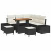 vidaXL Conjunto de Sof&aacute; de Jardim 8 unid. Preto vime PE