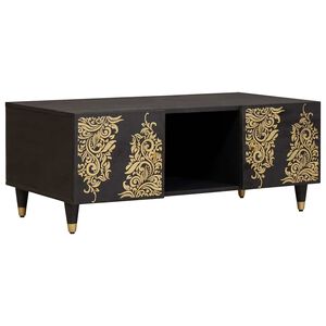 vidaXL Mesa de centro Preto 100 x 54 x 40 cm Madeira de manga maci&ccedil;a