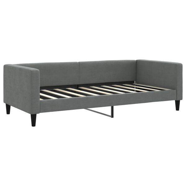vidaXL Sof&aacute;-cama c/ gavet&atilde;o e colch&otilde;es 90x190cm tecido cinzento-escuro