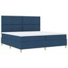 vidaXL Cama Box Spring LED com colch&atilde;o Azul 200 x 200 cm tecido