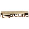 vidaXL Conjunto de Sof&aacute;s para Exterior 7 pcs Natural e Bege
