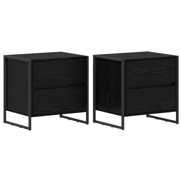vidaXL Mesa-de-cabeceira 2 pcs Carvalho Preto 50 x 39,5 x 50 cm