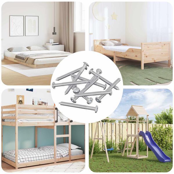 vidaXL Parafusos para M&oacute;veis 1600 pcs Prateado A&ccedil;o