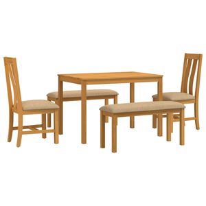 vidaXL Conjunto de sala de jantar 5 unid. Bege