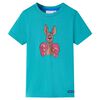 T-shirt infantil com mangas curtas menta-escuro 140