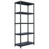 vidaXL Estante de arruma&ccedil;&atilde;o 500 kg 90x60x180 cm pl&aacute;stico preto