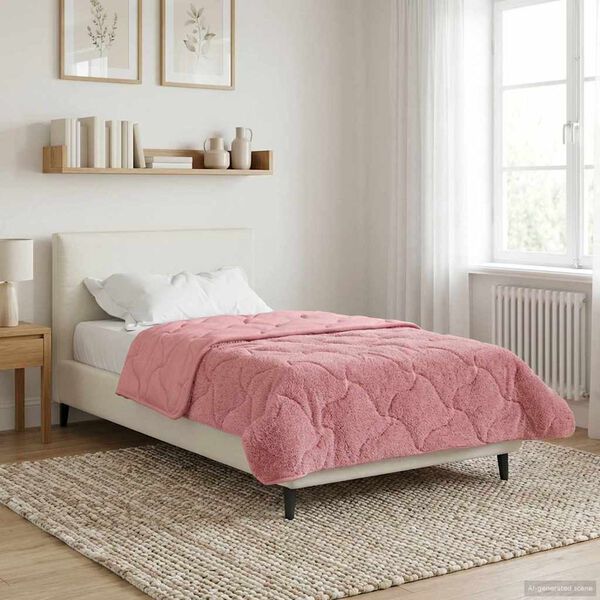 vidaXL Duvet de Ano Inteiro Colchonete Rosa 140 x 220 cm