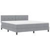 vidaXL Cama Box com colch&atilde;o com led Cinzento-claro 180 x 200 cm tecido