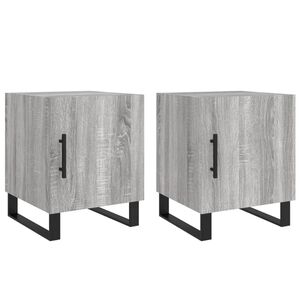 vidaXL Mesa cabeceira 2pcs 40x40x50 cm madeira processada cinza sonoma