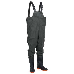 vidaXL Jardineiras com botas tamanho 42 verde-escuro