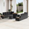 vidaXL Conjunto de Sof&aacute; de Jardim 11 pcs Preto Rattan Sint&eacute;tico