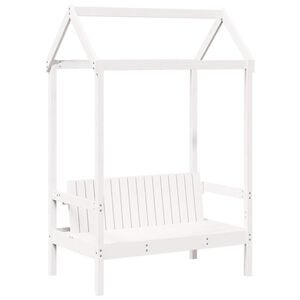 vidaXL Banco com telhado 117,5x70x176,5 cm pinho maci&ccedil;o branco