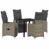 vidaXL Conjunto de Jantar para Jardim 5 unid. Cinzento vime PE
