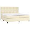 vidaXL Cama com molas/colch&atilde;o 200x200 cm couro artificial cor creme