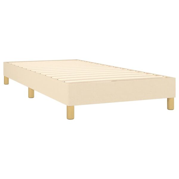 vidaXL Cama com molas/colch&atilde;o 90x200 cm tecido cor cr&egrave;me