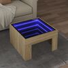 vidaXL Mesa de centro luzes LED Infinity 50x50x30 cm carvalho sonoma