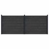vidaXL Painel de Cerca 2 pcs WPC e Alum&iacute;nio Preto