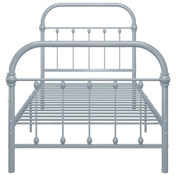 vidaXL Estrutura de cama 100x200 cm metal cinzento